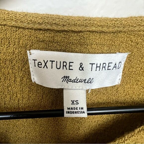 Madewell Texture & Thread Eyelet-Inset Top Spiced Olive Long Sleeve Size XS - Picture 5 of 11